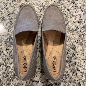 Suede grey Life Stride dress flats